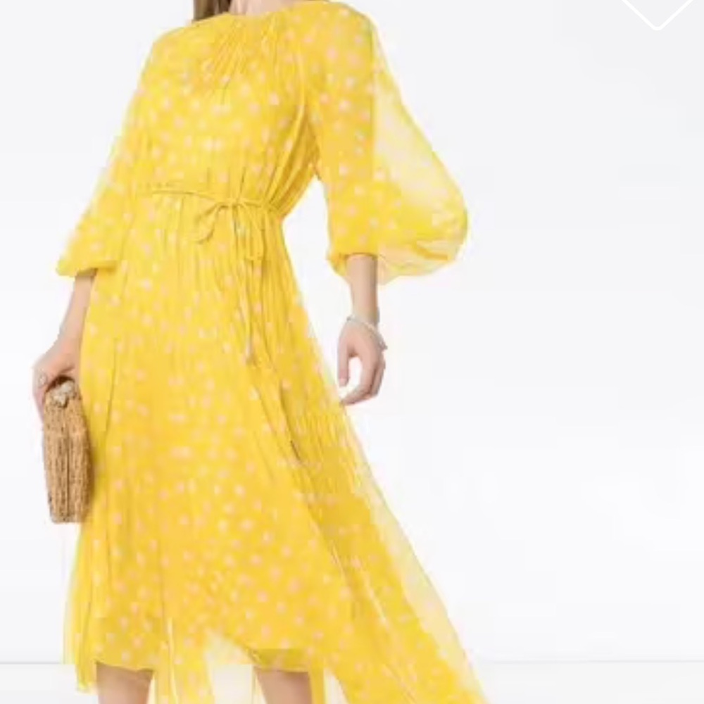 ZIMMERMAN POLKA DOT MAXI DRESS SUNFLOWER - 0